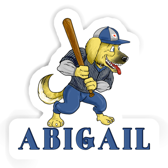 Abigail Sticker Baseball Dog Laptop Image