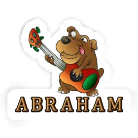 Autocollant Abraham Chien guitariste Image