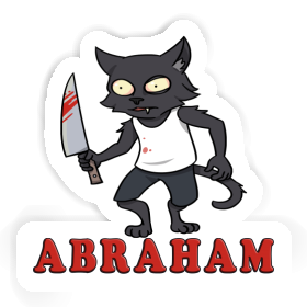 Abraham Autocollant Chat psychopathe Image