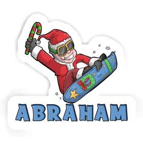 Snowboarder de Noël Autocollant Abraham Image