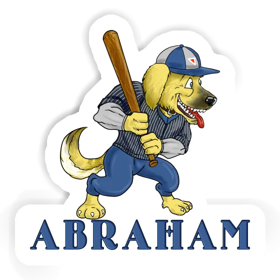 Baseball-Chien Autocollant Abraham Laptop Image