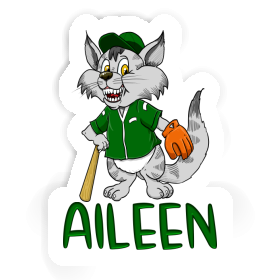Baseball-Katze Aufkleber Aileen Image