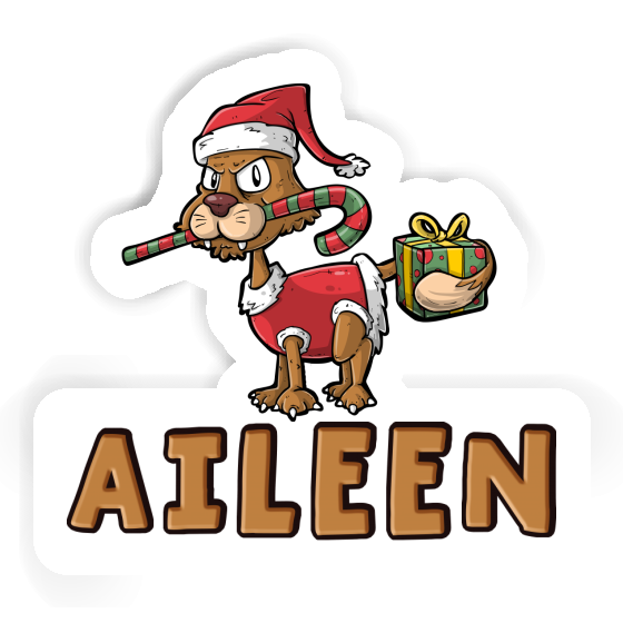 Autocollant Aileen Chat de Noël Notebook Autocollant Aileen Chat de Noël Gift package Image
