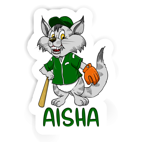 Chat de baseball Autocollant Aisha Notebook Image