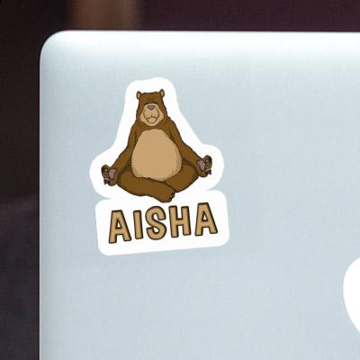 Sticker Aisha Yoga-Bär Notebook Image