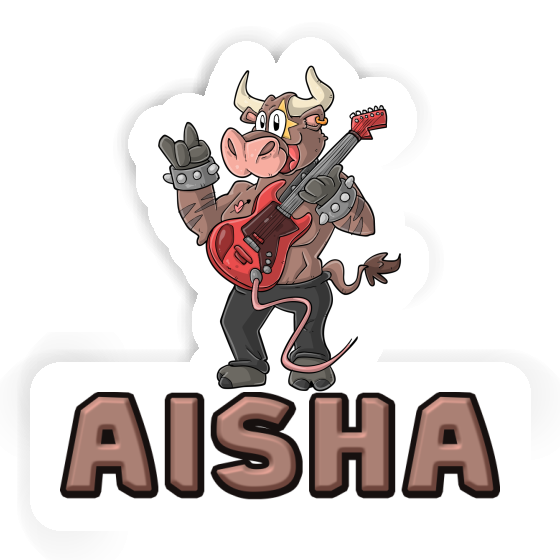 Sticker Aisha Guitarist Laptop Image