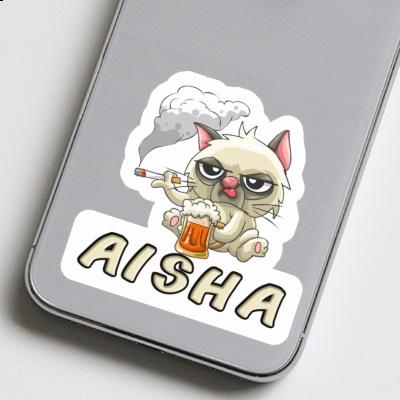 Sticker Aisha Smoking Cat Gift package Image