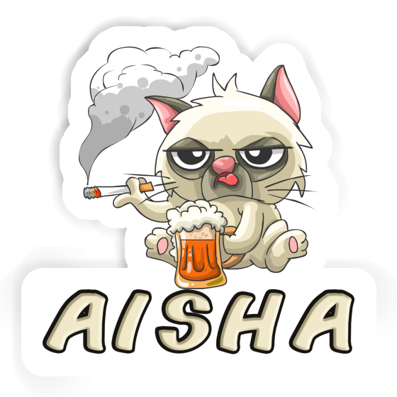 Sticker Aisha Smoking Cat Image