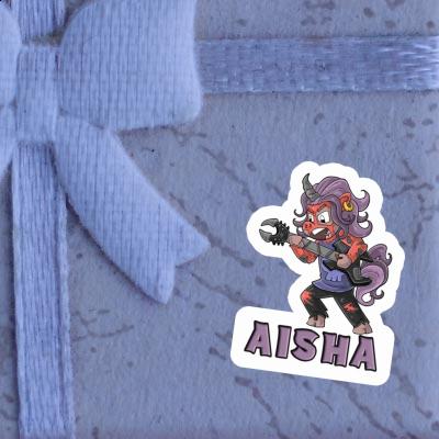 Rockendes Einhorn Sticker Aisha Notebook Image