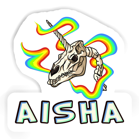 Aisha Autocollant Crâne de licorne Notebook Image