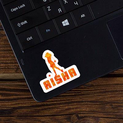 Aisha Sticker Golfer Laptop Image