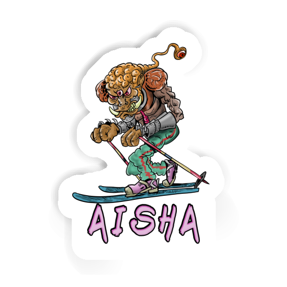 Skier Sticker Aisha Laptop Image