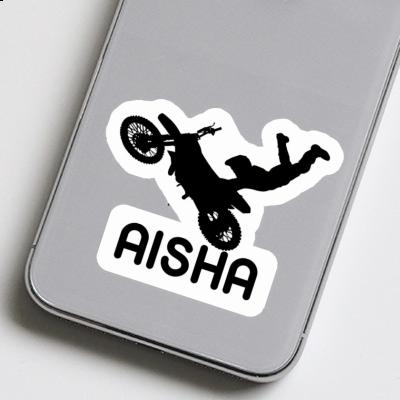 Sticker Aisha Motocross-Fahrer Notebook Image