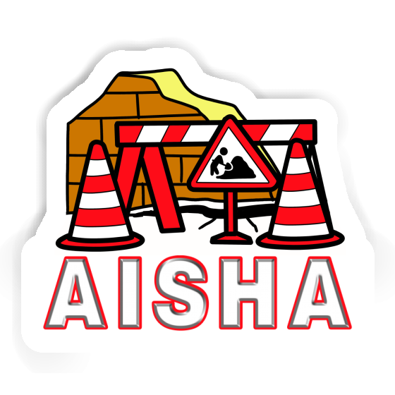 Sticker Aisha Road Construction Image