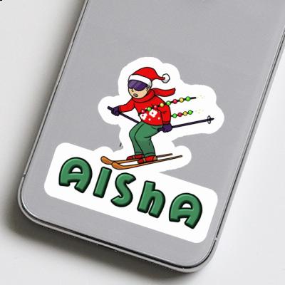 Sticker Christmas Skier Aisha Notebook Image