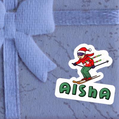 Sticker Christmas Skier Aisha Gift package Image