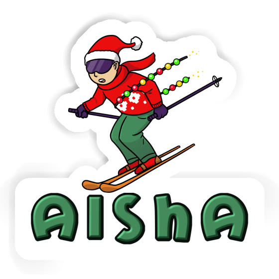 Sticker Christmas Skier Aisha Laptop Image