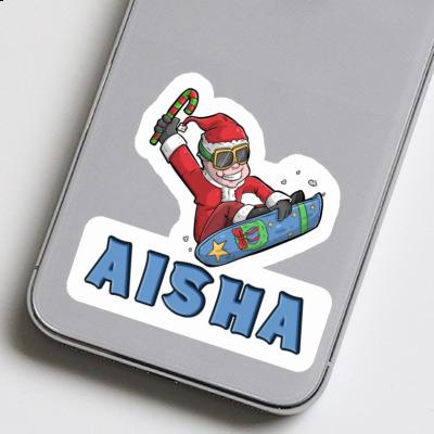 Christmas Snowboarder Sticker Aisha Notebook Image