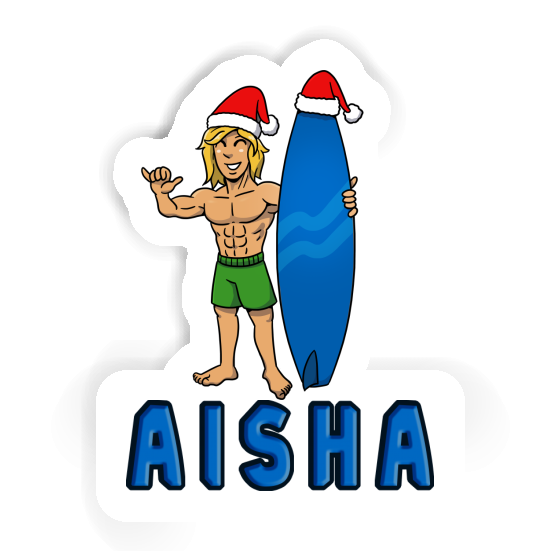 Autocollant Aisha Surfeur de Noël Image