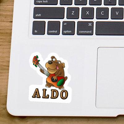 Guitar Dog Sticker Aldo Laptop Image