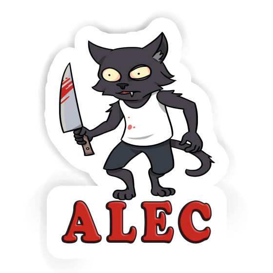 Sticker Alec Psycho Cat Notebook Image