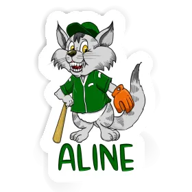 Sticker Aline Baseball Cat Image