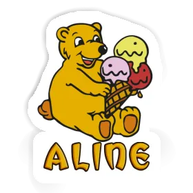 Eiscreme-Bär Aufkleber Aline Image