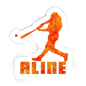 Sticker Baseball Player Aline Image