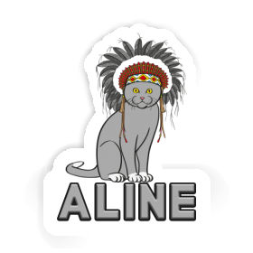 Sticker Indian Cat Aline Image