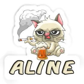 Aufkleber Rauchende Katze Aline Image