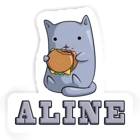 Aline Sticker Hamburger Cat Image