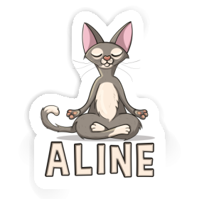 Chat de yoga Autocollant Aline Image