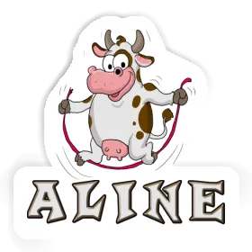 Sticker Aline Skipping Ropes Cow Image