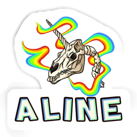 Einhorn-Totenkopf Sticker Aline Image