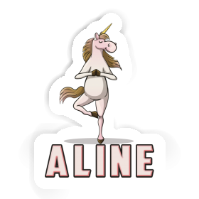 Aline Autocollant Licorne de yoga Image