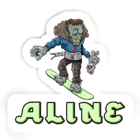 Snowboarder Sticker Aline Image