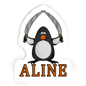 Sticker Aline Fighting Penguin Image