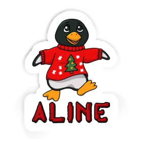 Aufkleber Weihnachtspinguin Aline Image