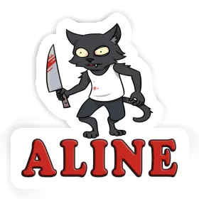 Autocollant Aline Chat psychopathe Image