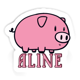 Autocollant Cochon Aline Image