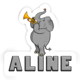 Sticker Aline Trumpet Elephant Image