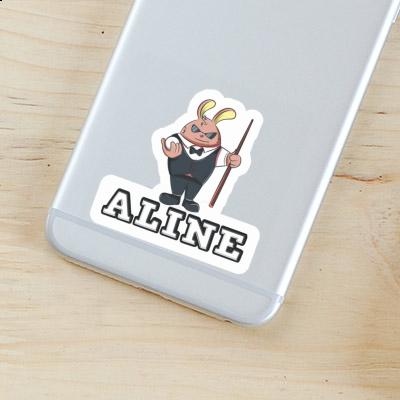 Billiards Player Sticker Aline Notebook Image