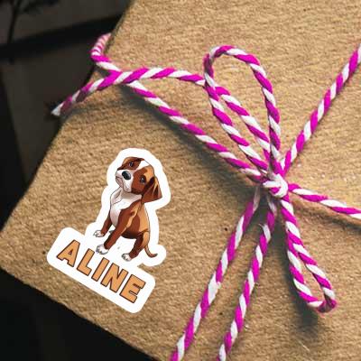 Boxer Dog Sticker Aline Laptop Image