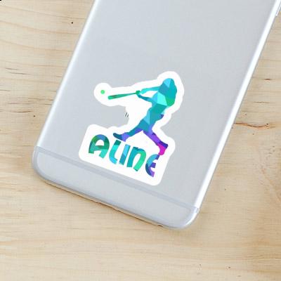 Baseball Player Sticker Aline Laptop Image