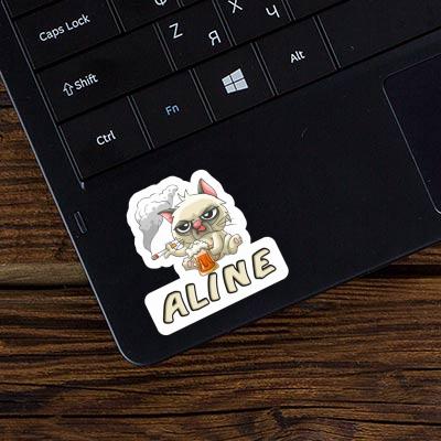 Sticker Smoking Cat Aline Gift package Image