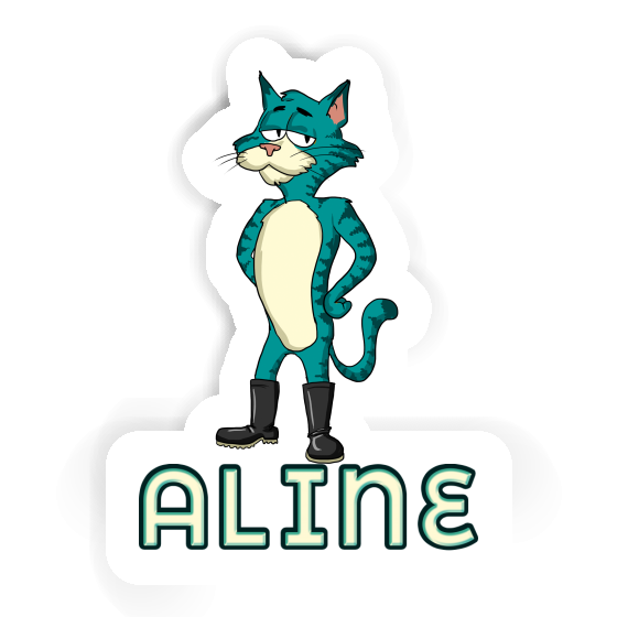 Autocollant Aline Chat Laptop Image