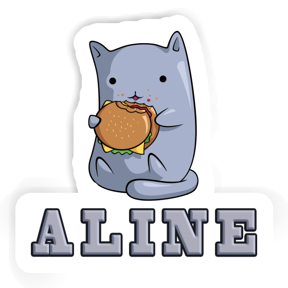 Aline Sticker Hamburger Cat Image