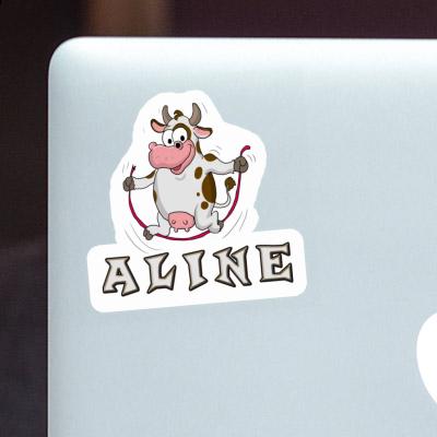 Sticker Aline Fitness-Kuh Notebook Image