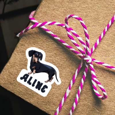 Sticker Dachshund Aline Gift package Image