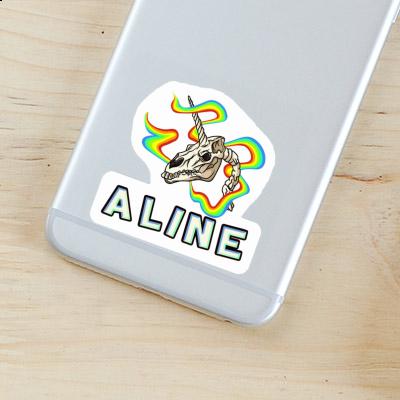 Unicorn Skull Sticker Aline Laptop Image